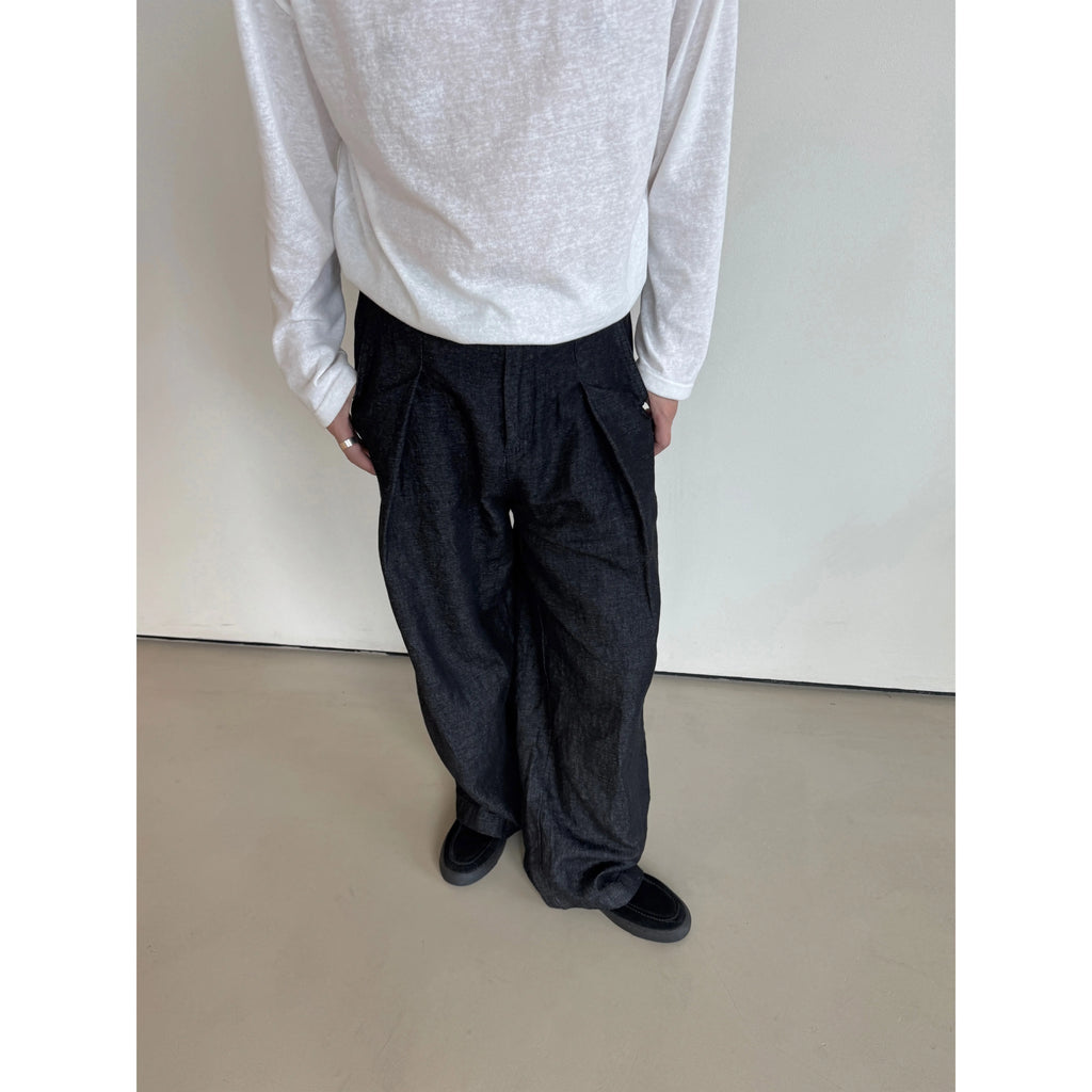 Anniehall Linen-Cotton 400g Relaxed Straight-Leg Jeans