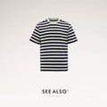 SEE ALSO Navy White Stripe Breathable Relaxed Crew Neck Tee