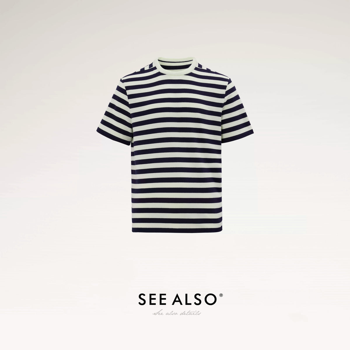 SEE ALSO Navy White Stripe Breathable Relaxed Crew Neck Tee