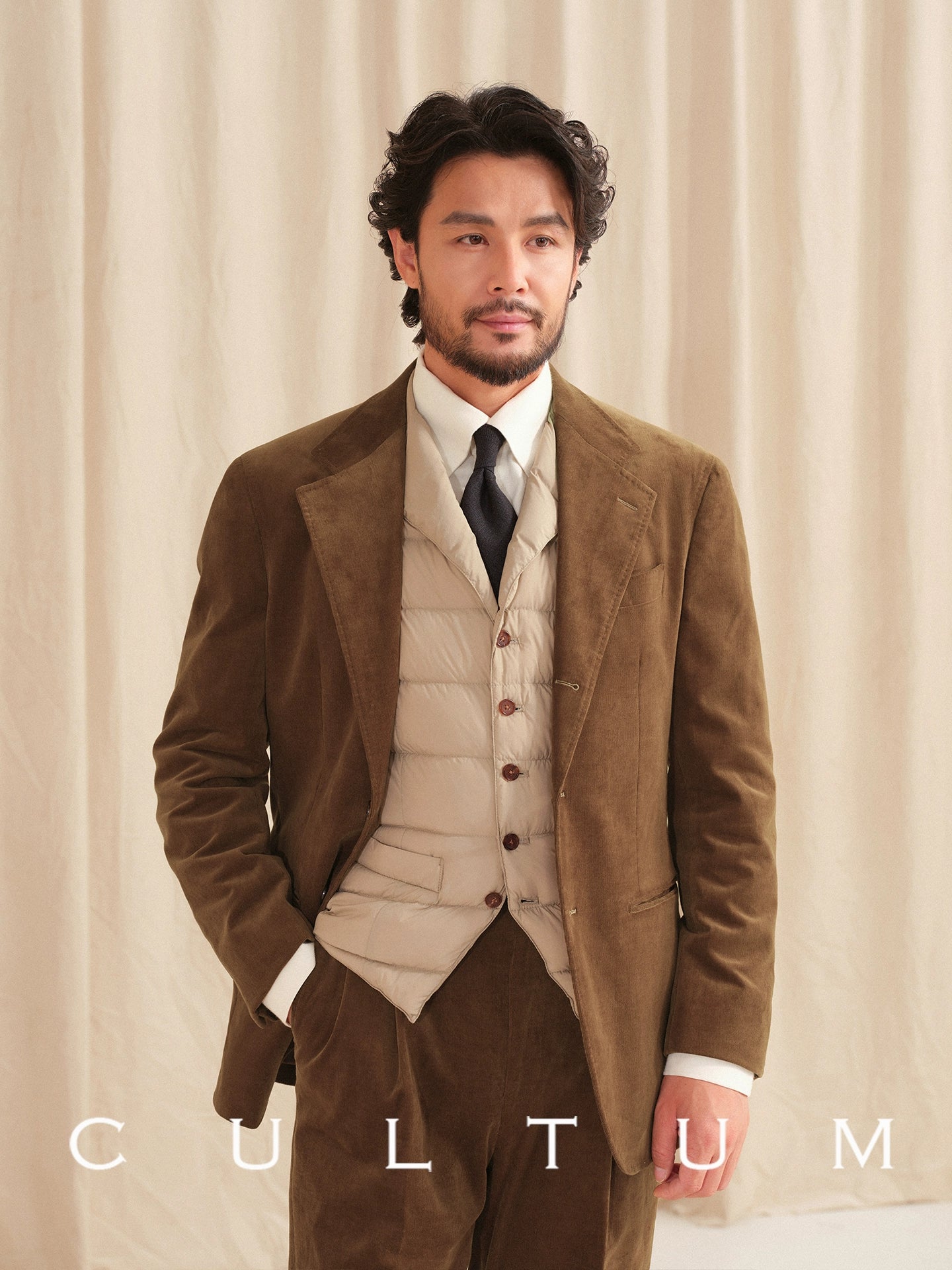 CULTUM Windproof Three-dimensional Tailoring Suit Collar Vest
