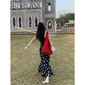Pusumede Butterfly Print Suspender Dress