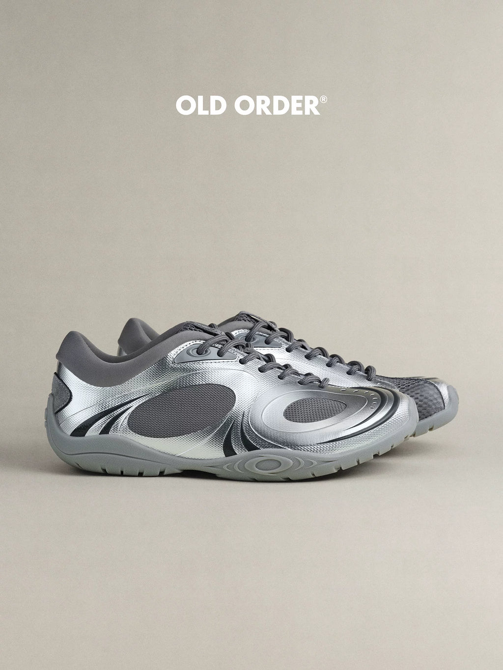 OLD ORDER Shiny Silver Breathable Running Shoe