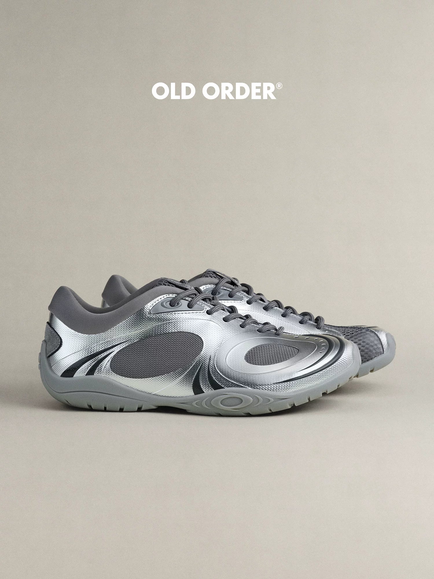 OLD ORDER Shiny Silver Breathable Running Shoe