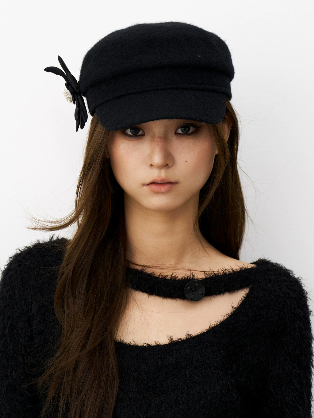 THELIGHT Three-dimensional Flower Wool Woolen Beret
