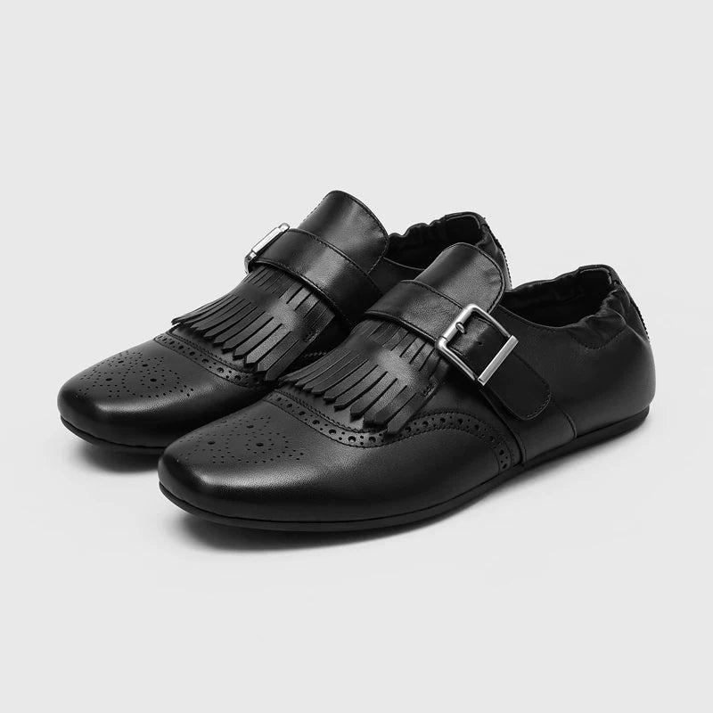 RZAAZ Square-Toe Leather Tassel Loafer