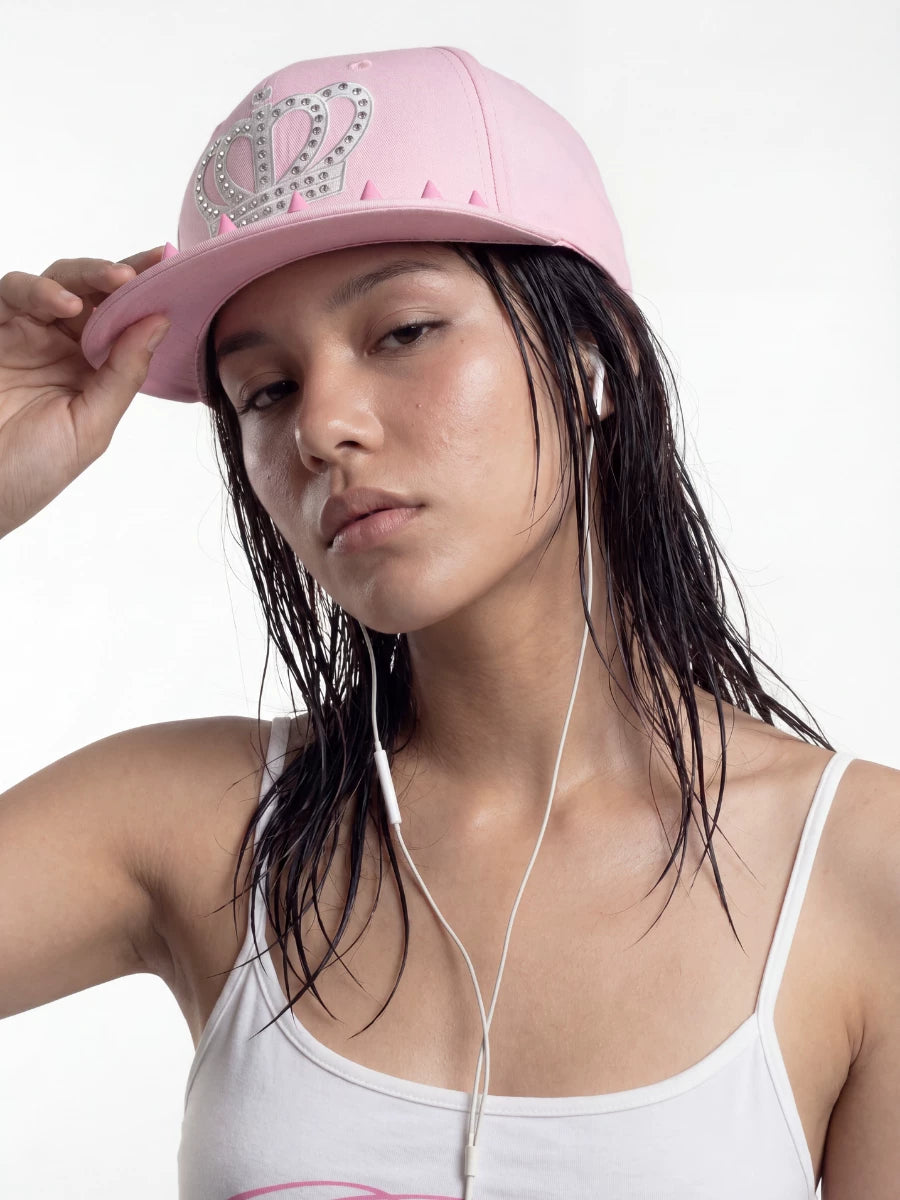 SAUCE Studded Flat-Brim Embroidered Baseball Cap