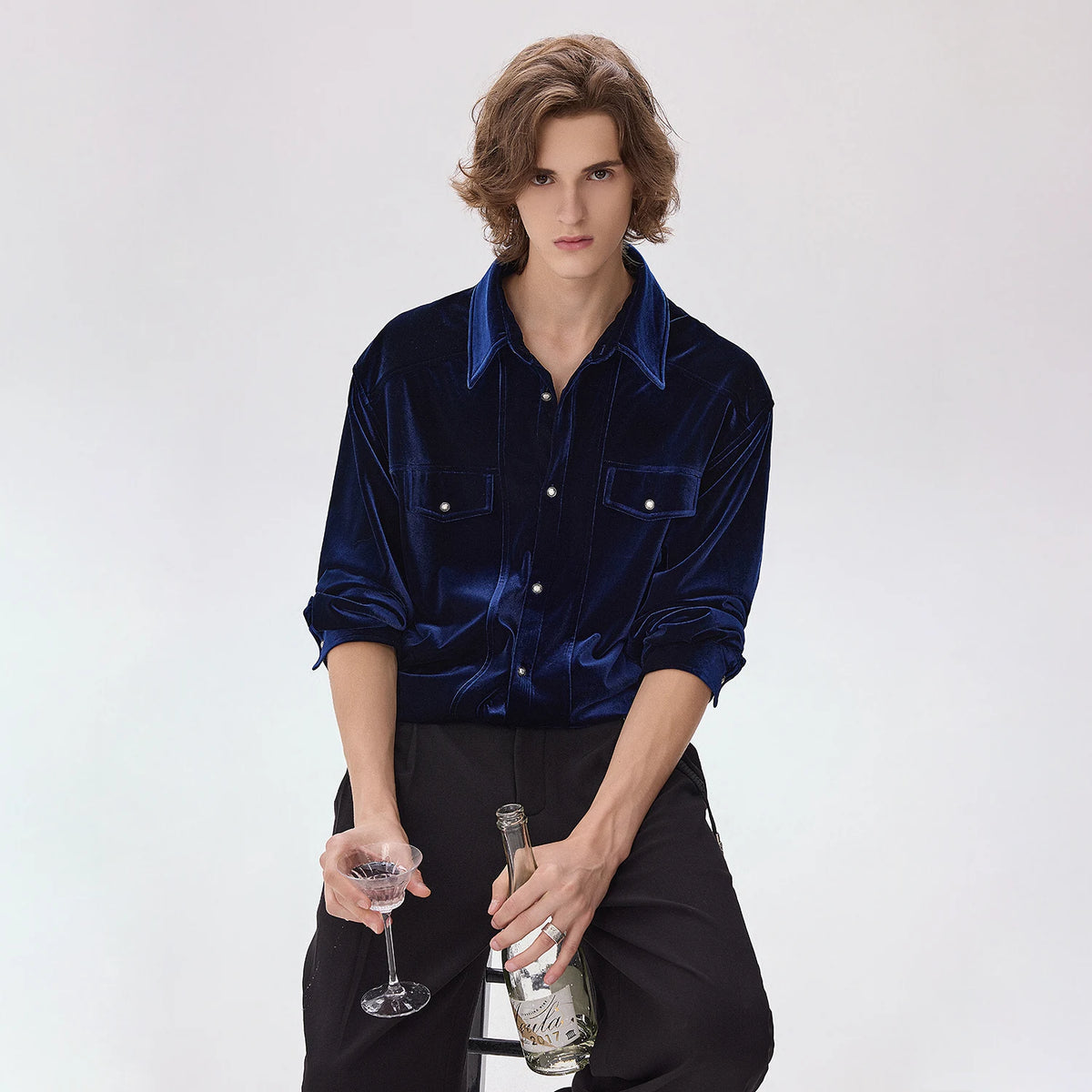 CHOR Velvet-Touch Long-Sleeve Shirt