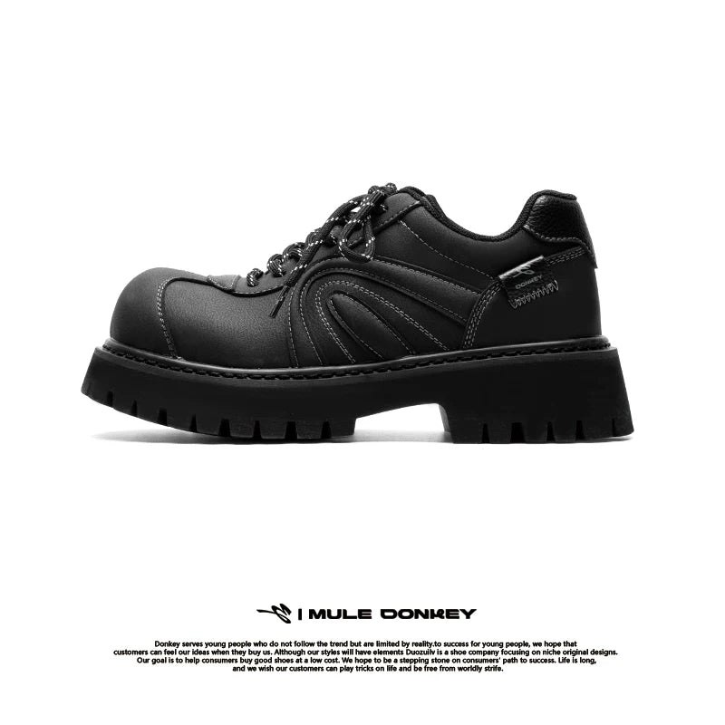 Donkey British Platform Big Head Leather Shoes