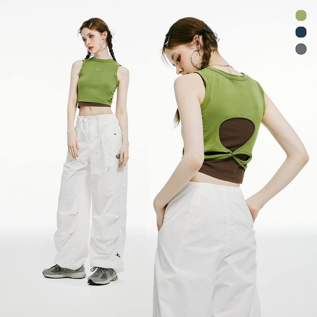 IMONE Back Hollow Contrast Vest