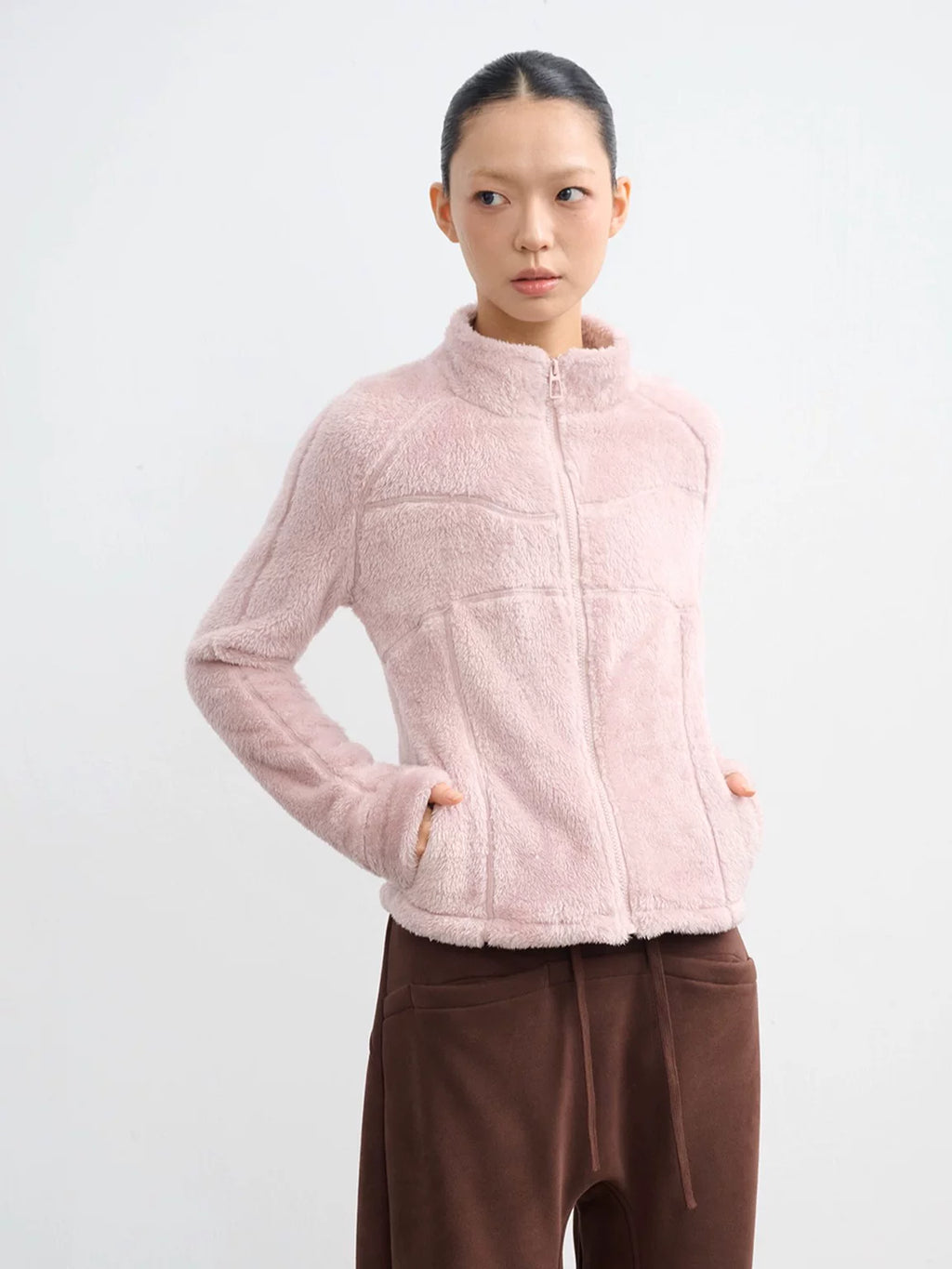 LINY LIBERTY Reversible Polar Fleece Cropped Zip Jacket