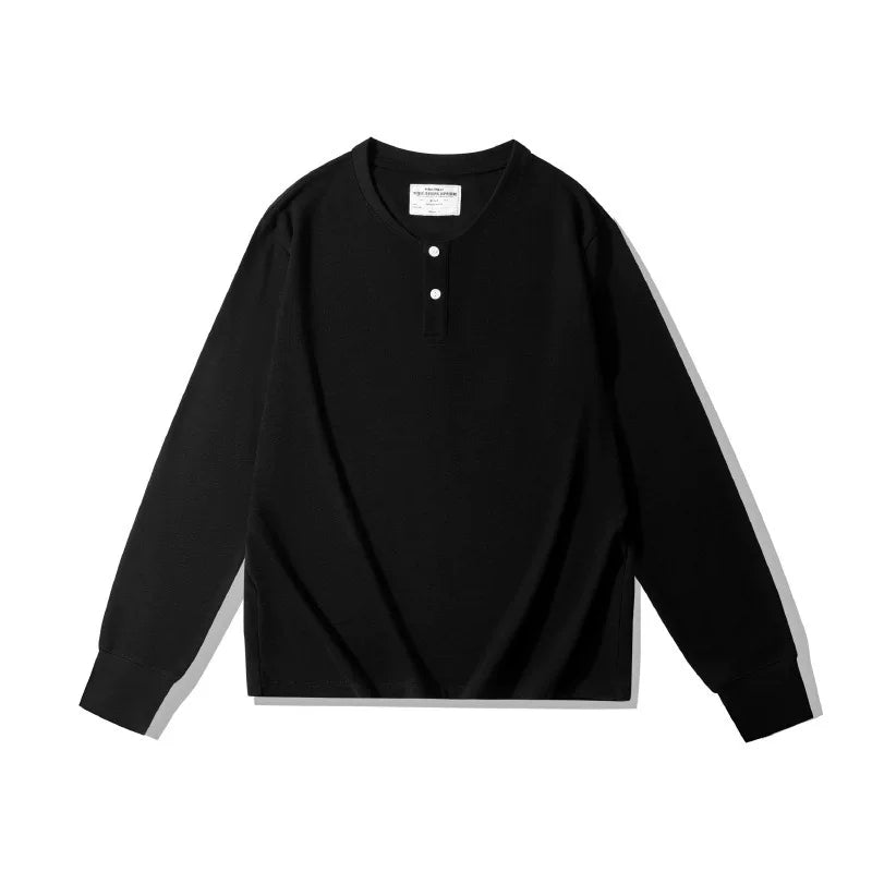 PrintAce Bamboo-Joint Cotton Breathable Loose-Fit Henley