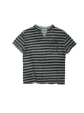 TREclub Vintage Millennium Tencel Cotton Light Black V-Neck Striped T-Shirt