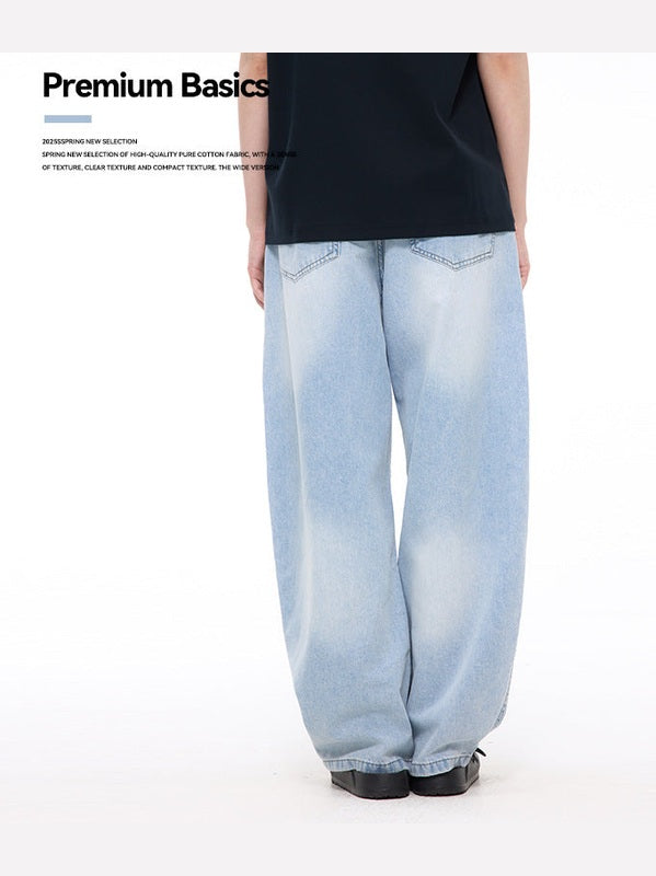 UNF Washed Straight Casual Wide Leg Scimitar Jeans