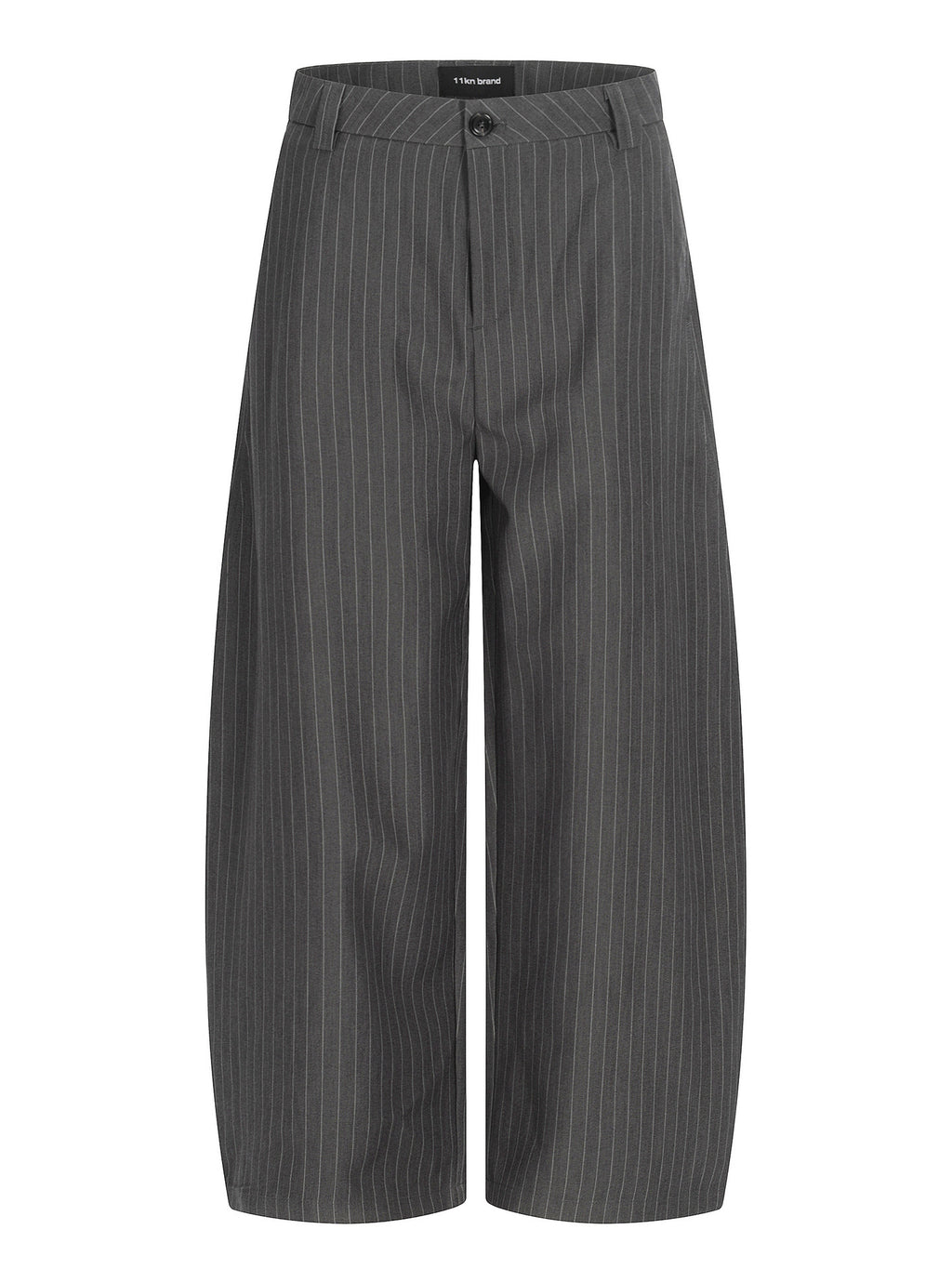11KN Money Vertical Stripe Pleated Wide-Leg Trousers