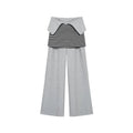 COSTUSTOOT Adjustable High-Waist Wide-Leg Stripe Sweatpants