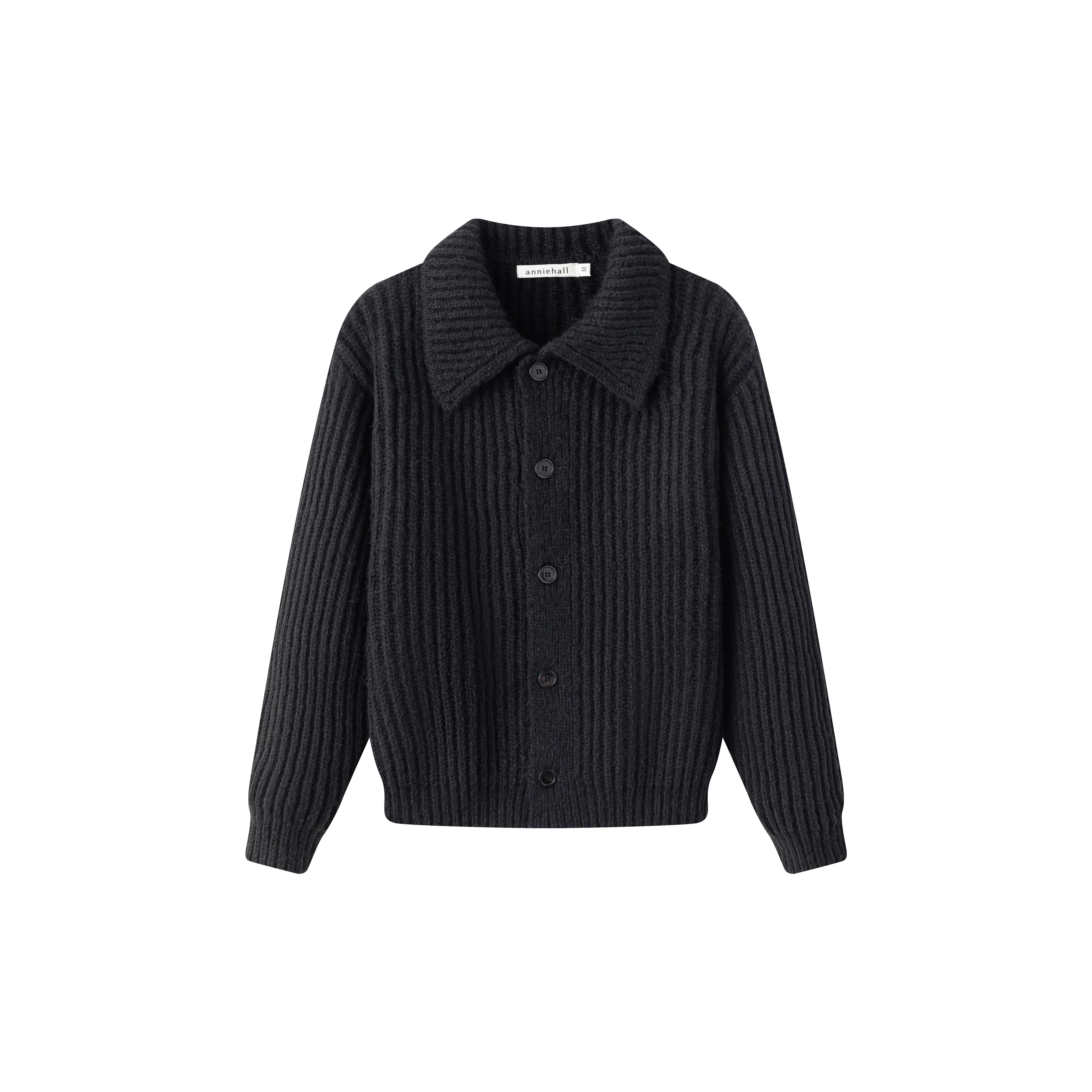 Anniehall Warm Large Lapel Thickened Sweater