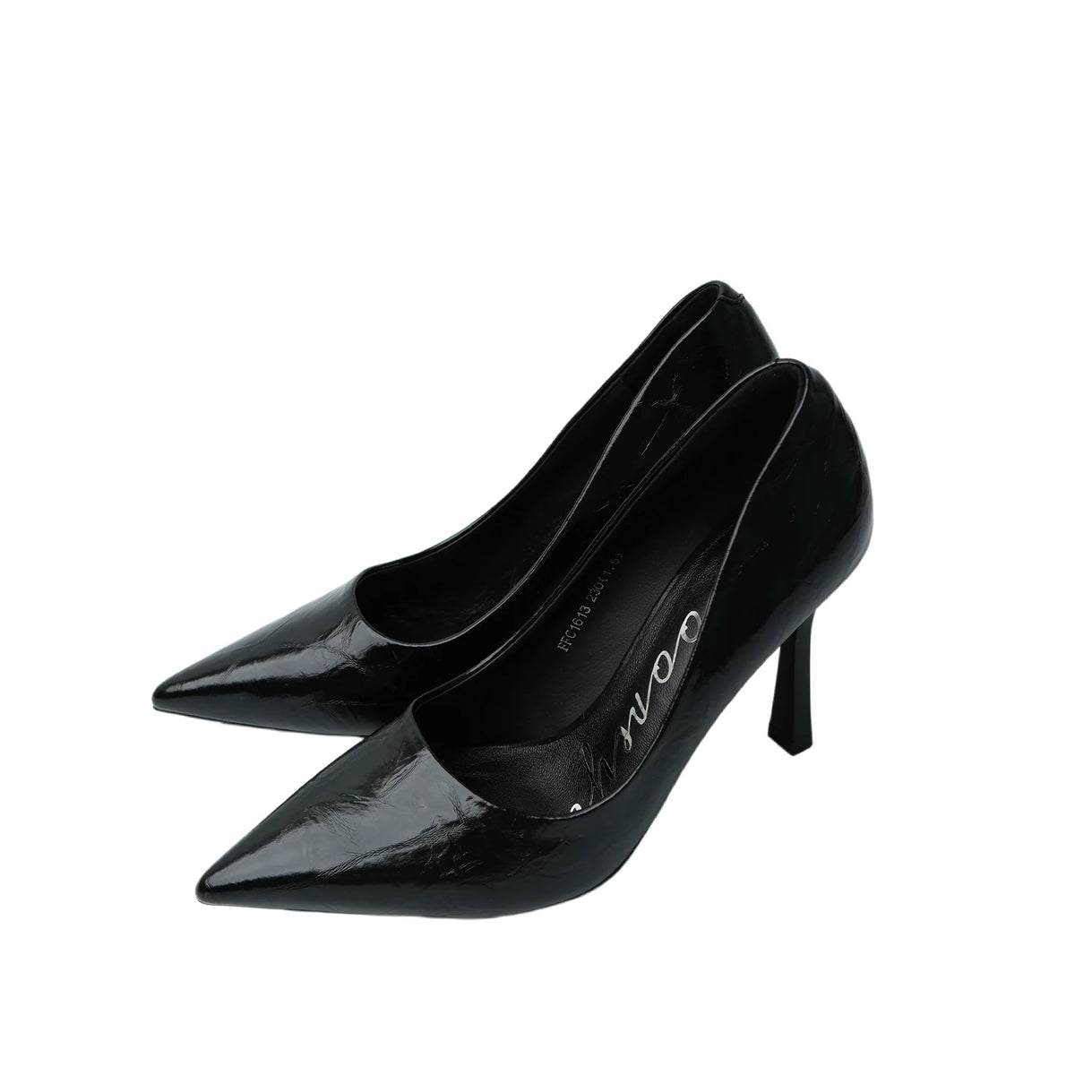 Mooreyu Leather Pointed-Toe Kitten Heel Pump