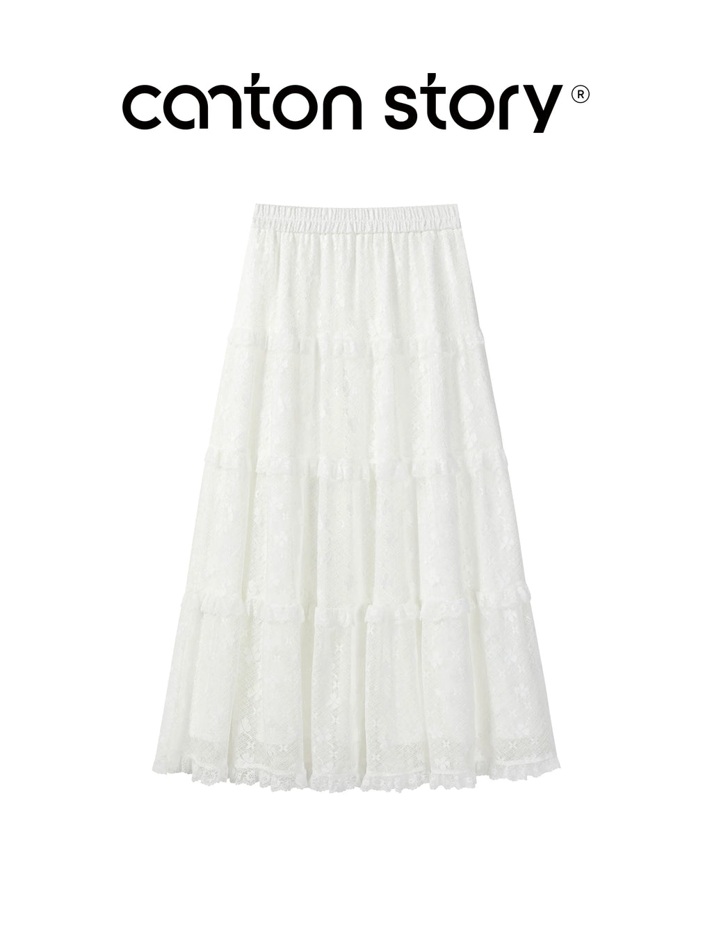 Cantonstory High Waist Skinny Lace Skirt