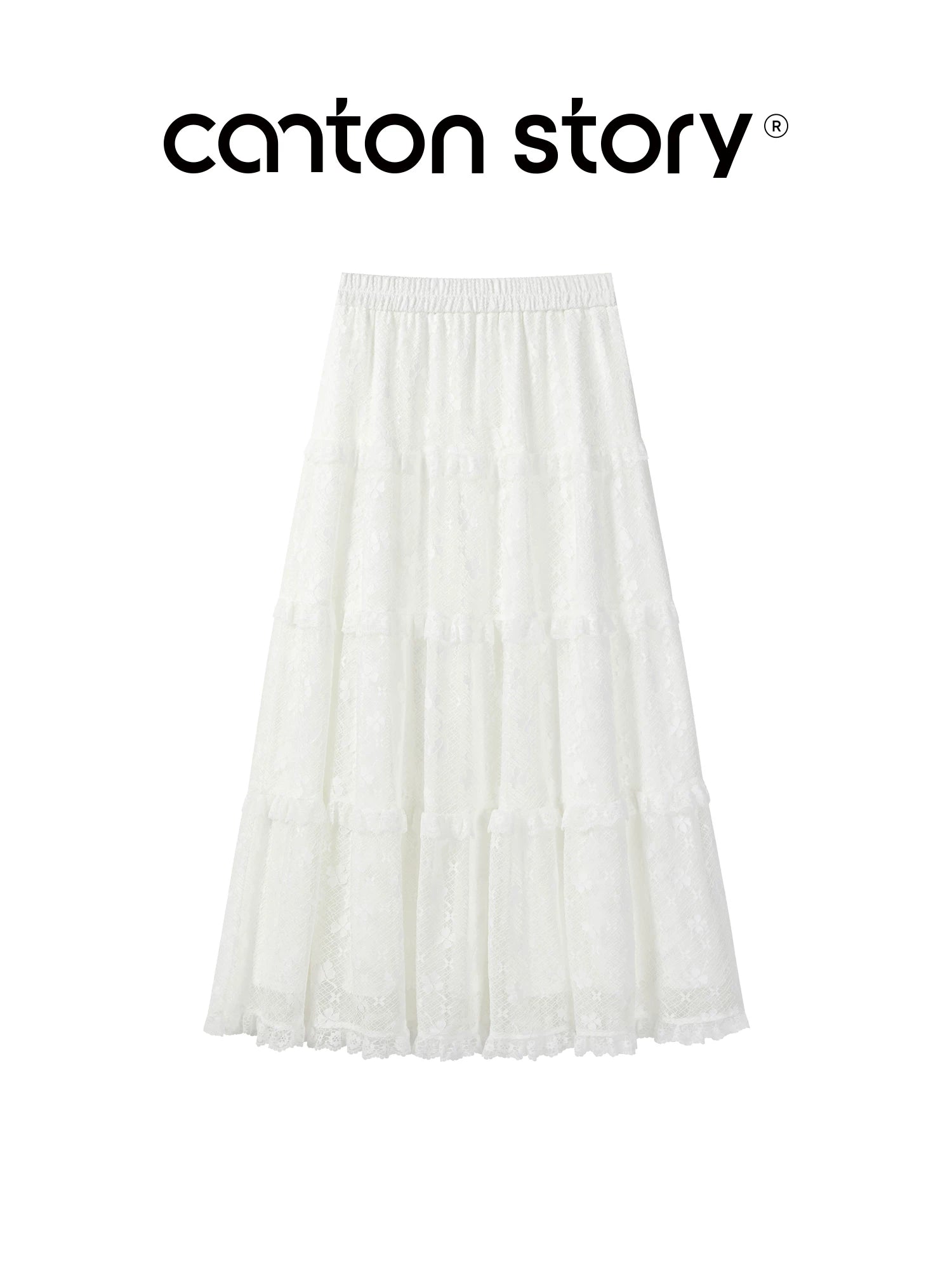 Cantonstory High Waist Skinny Lace Skirt