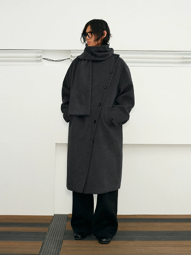 KREATE Wool Swinging Neck Scarf Woolen Coat