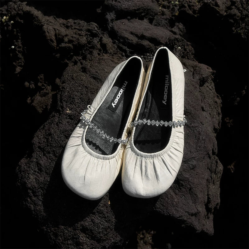 MILOOEY Rhinestone Strap Mary Jane Ballet Flat