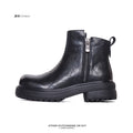 SHENLV STUDIO Side Zipper Chelsea Boots Platform High Top Leather Shoes