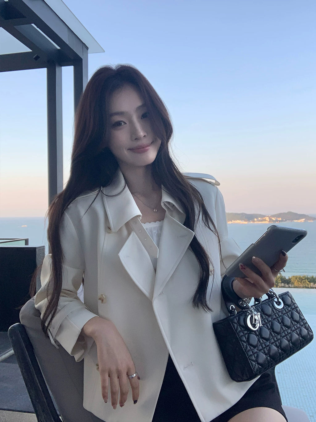 Pusumede Temperament Lapel Short Trench Coat