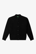 NO LOGO Wool-Blend Stand Collar Button-Up Cardigan