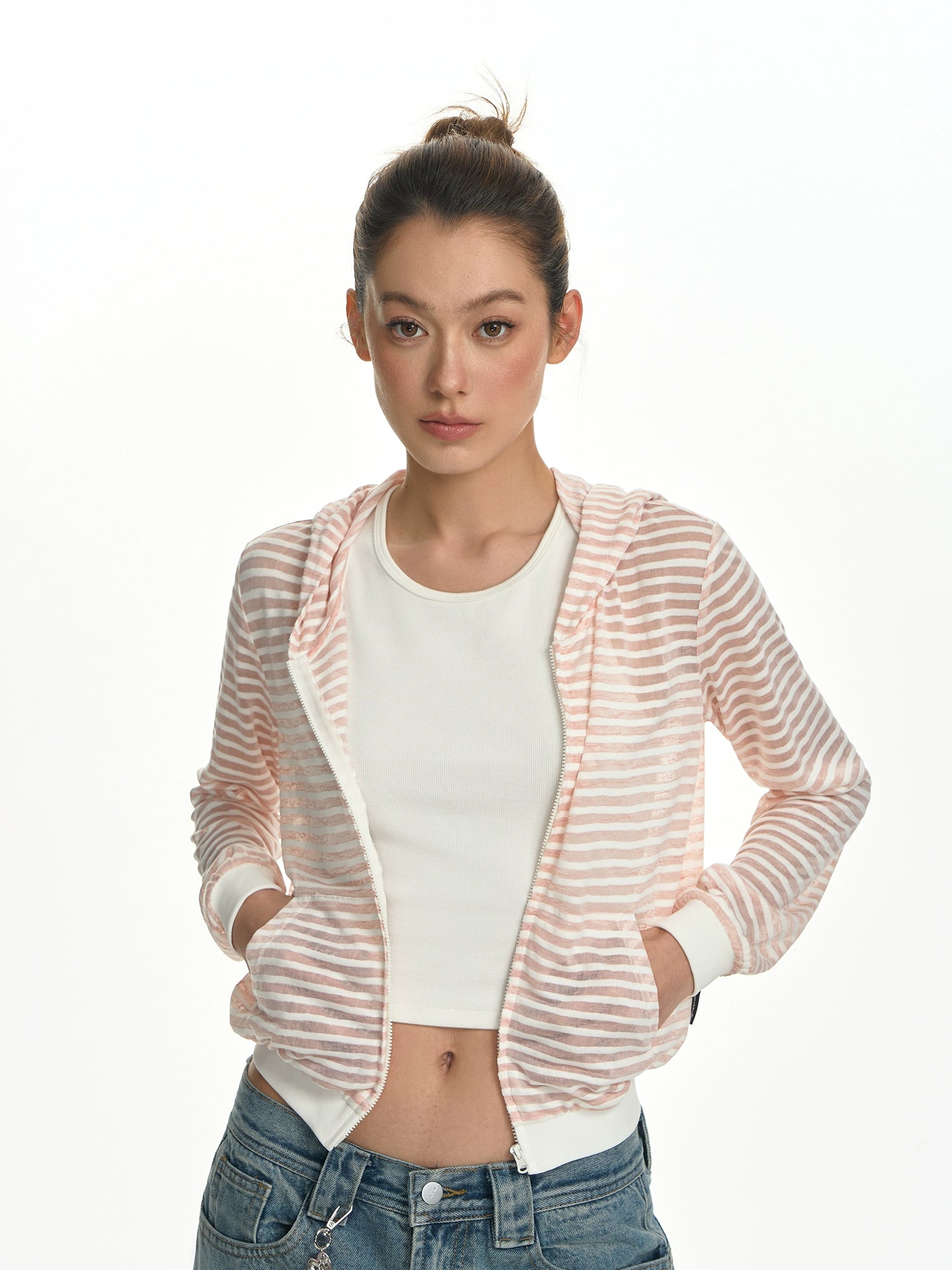 TGNS Striped Light and Thin Short Casual Jacket