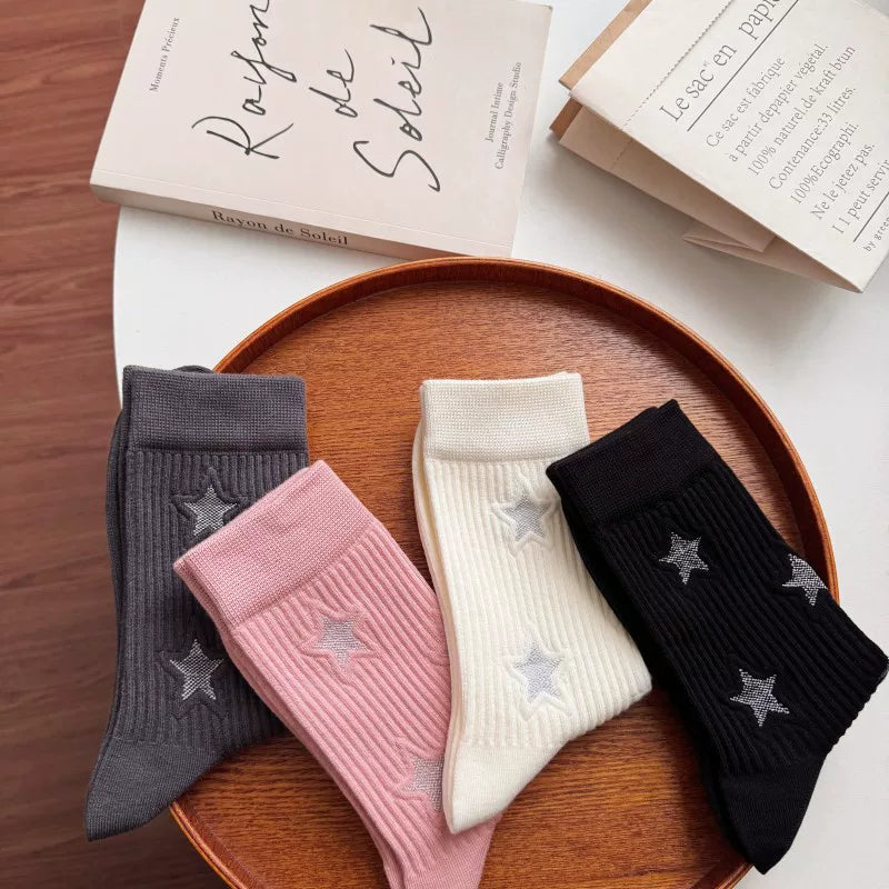 Halo Honey Vertical Stripe Moisture-Wicking Mid-Calf Socks