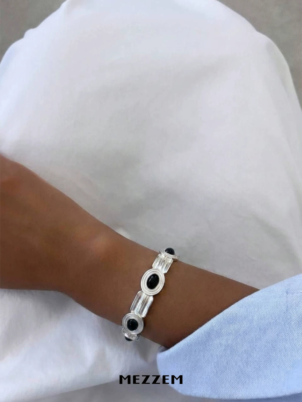 MEZZEM Agate Open Cuff Bracelet