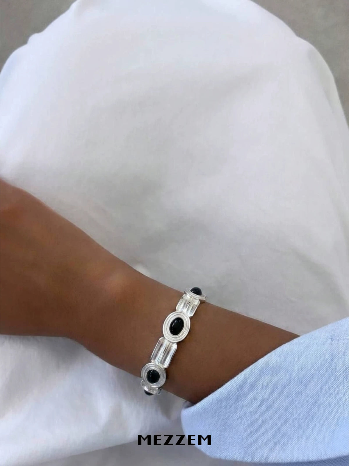 MEZZEM Agate Open Cuff Bracelet