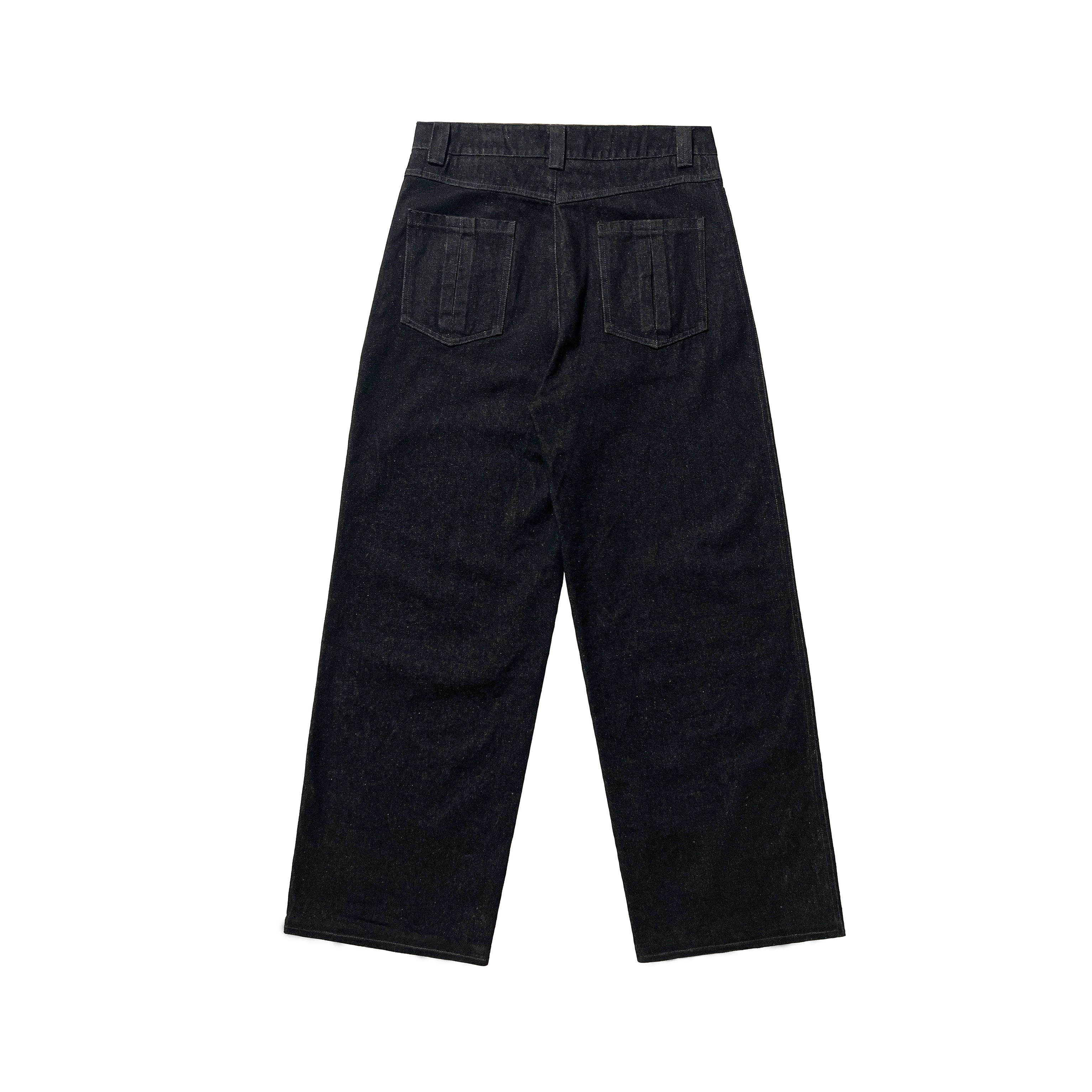 ETHEREAL PRODUCTION Loose Wide-leg Straight Denim Trousers