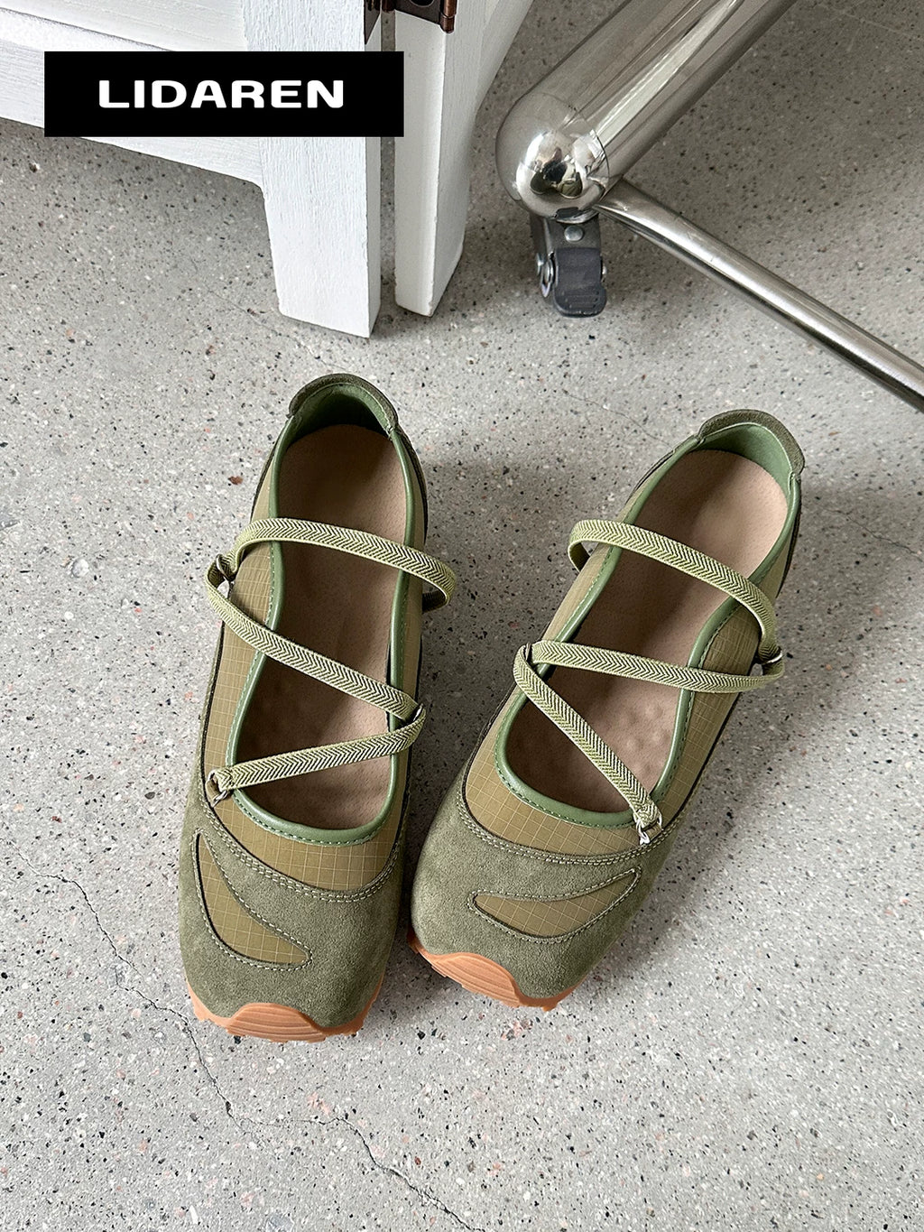 Lidaren Produced Suede Elastic Ballet Mary Jane