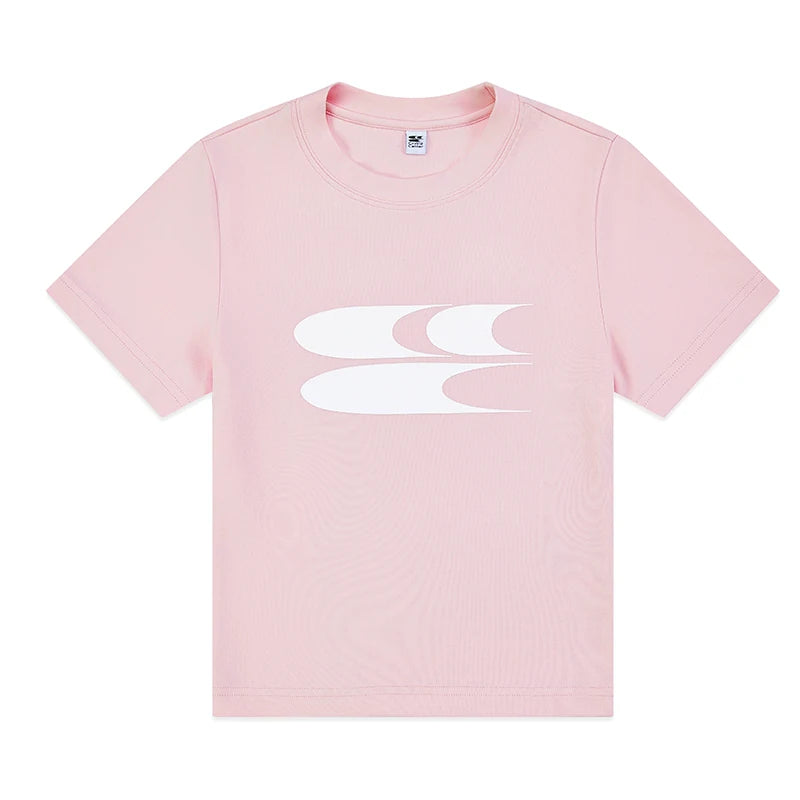 Crying Center Y2K Pink Cropped Fitted Tee