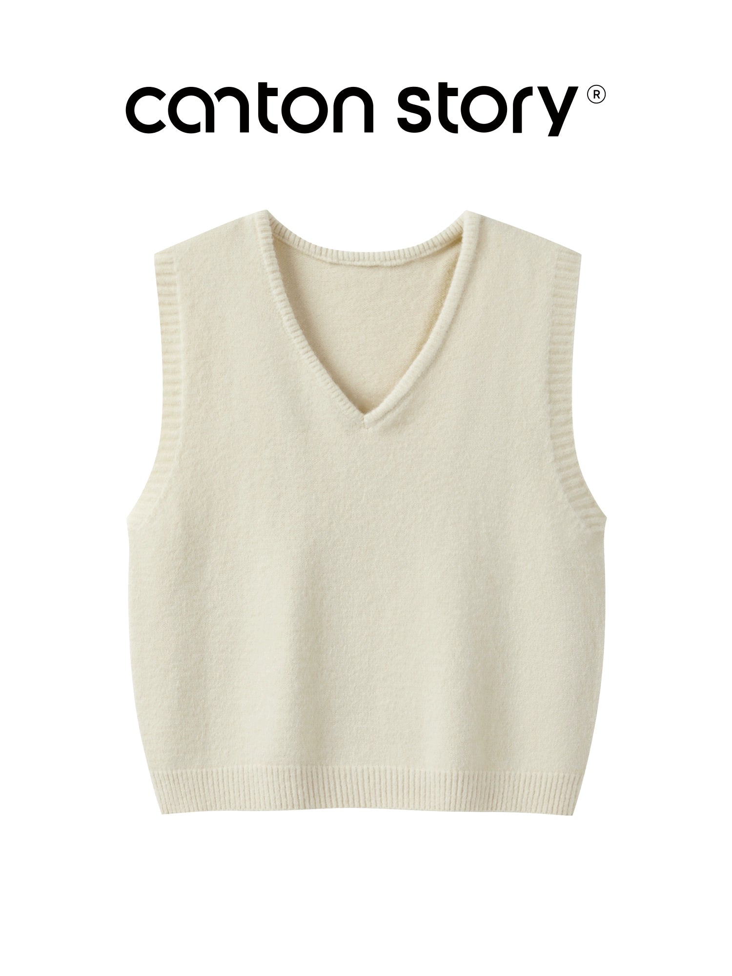 Cantonstory Vintage V-Neck Knitted Vest