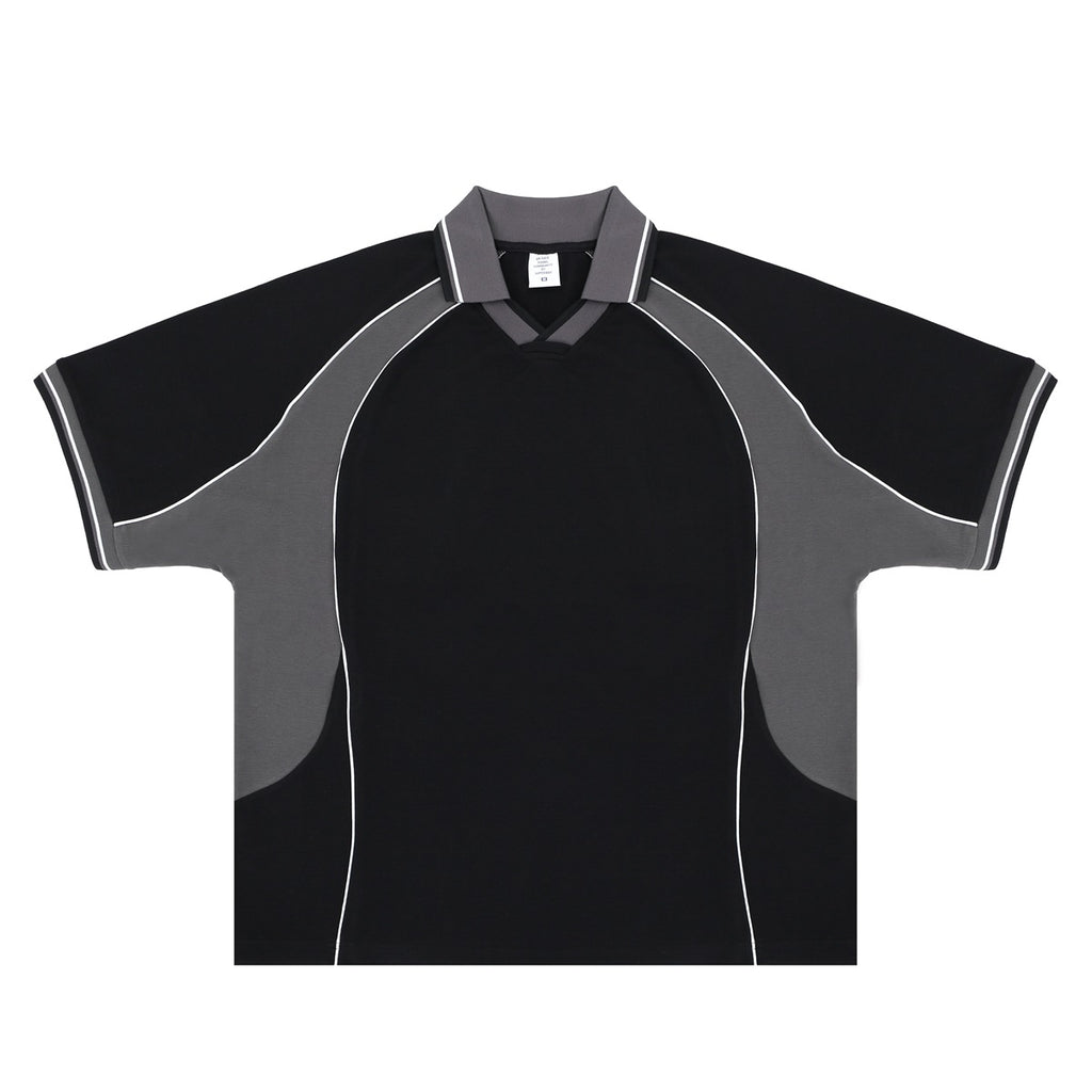 FORGIVNESS Lapel Contrasting Color Splicing Polo Shirt