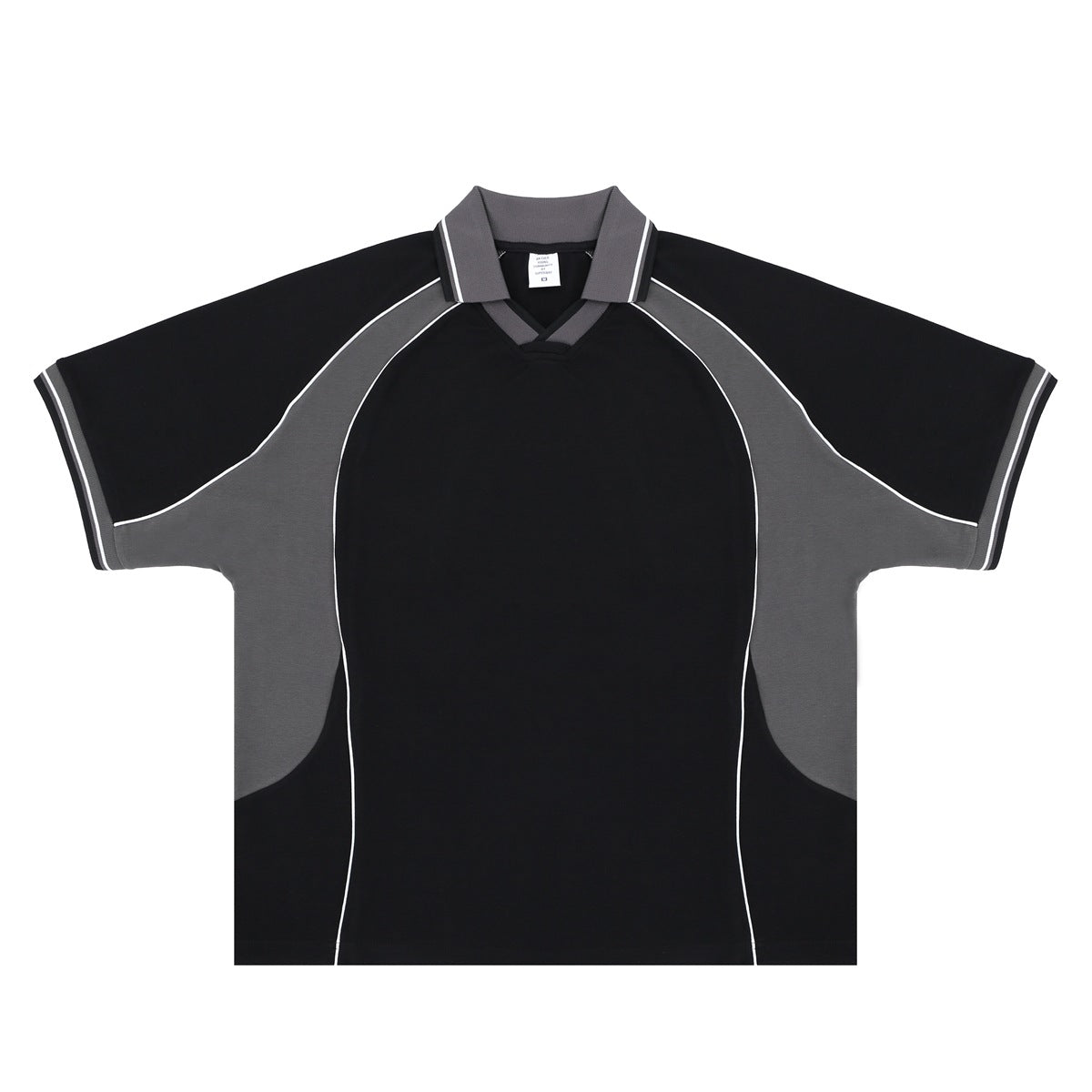 FORGIVNESS Lapel Contrasting Color Splicing Polo Shirt