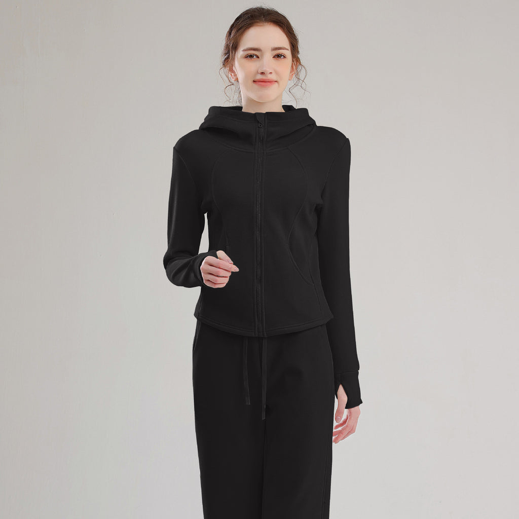 TIANQINGSE Thickened Integrated Fleece Sports Cashmere Set