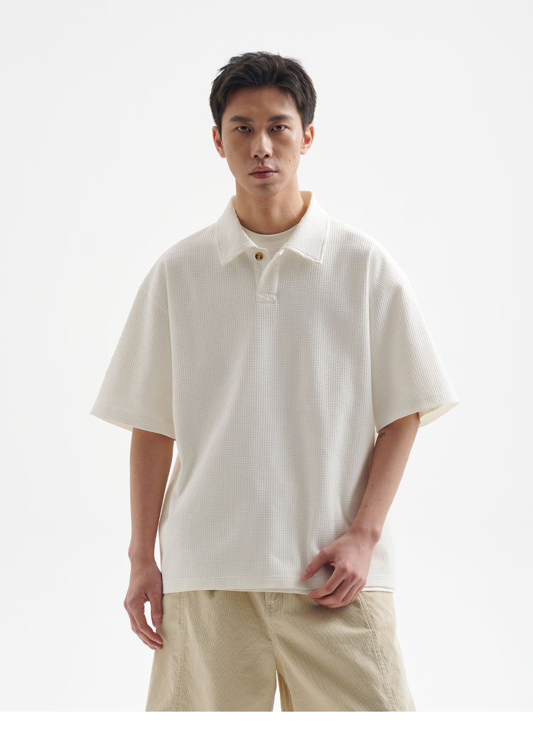 BUTTBILL 25SS Vintage commuter solotex waffle polo shirt