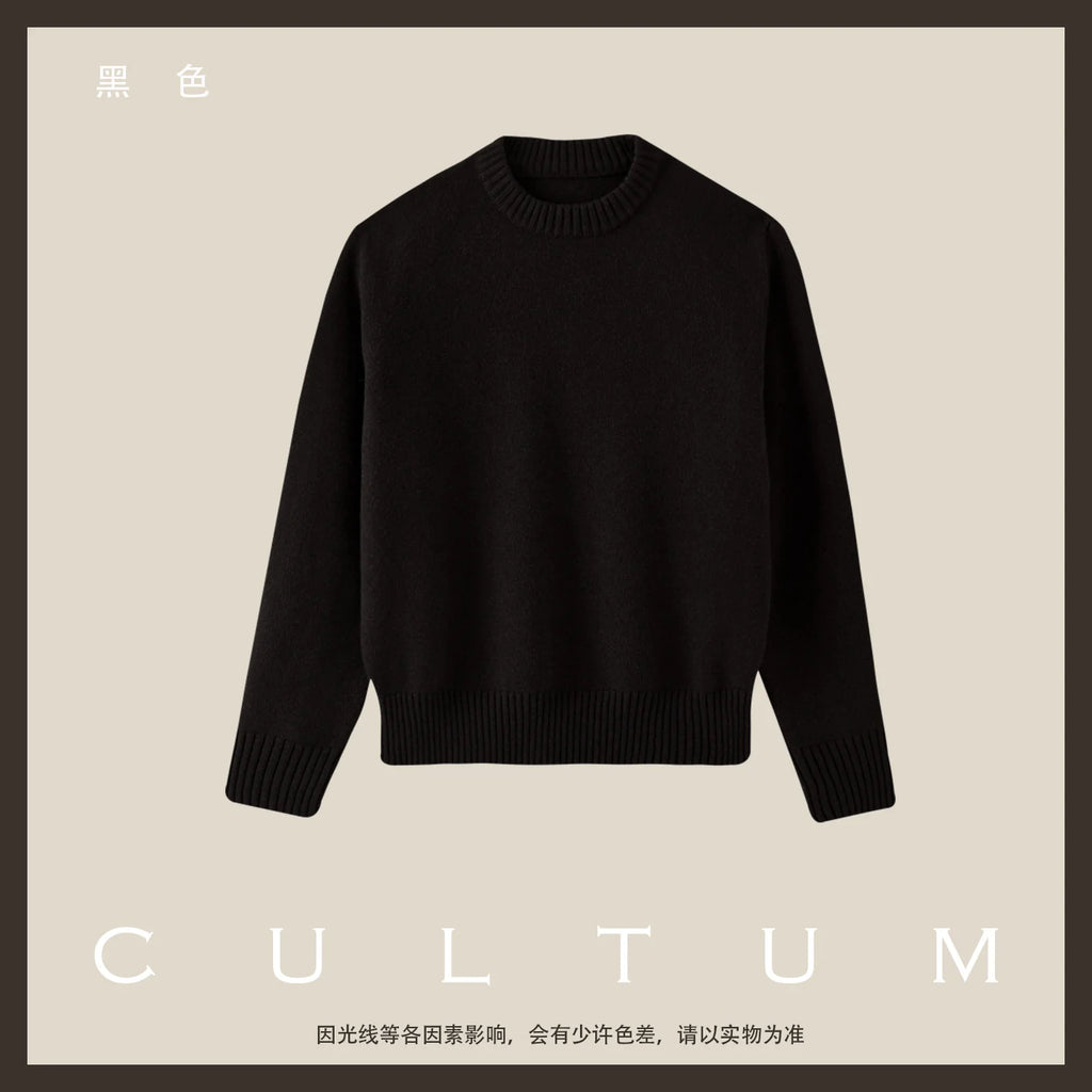 CULTUM 100% Merino Wool 620g Warm Relaxed Crewneck Sweater