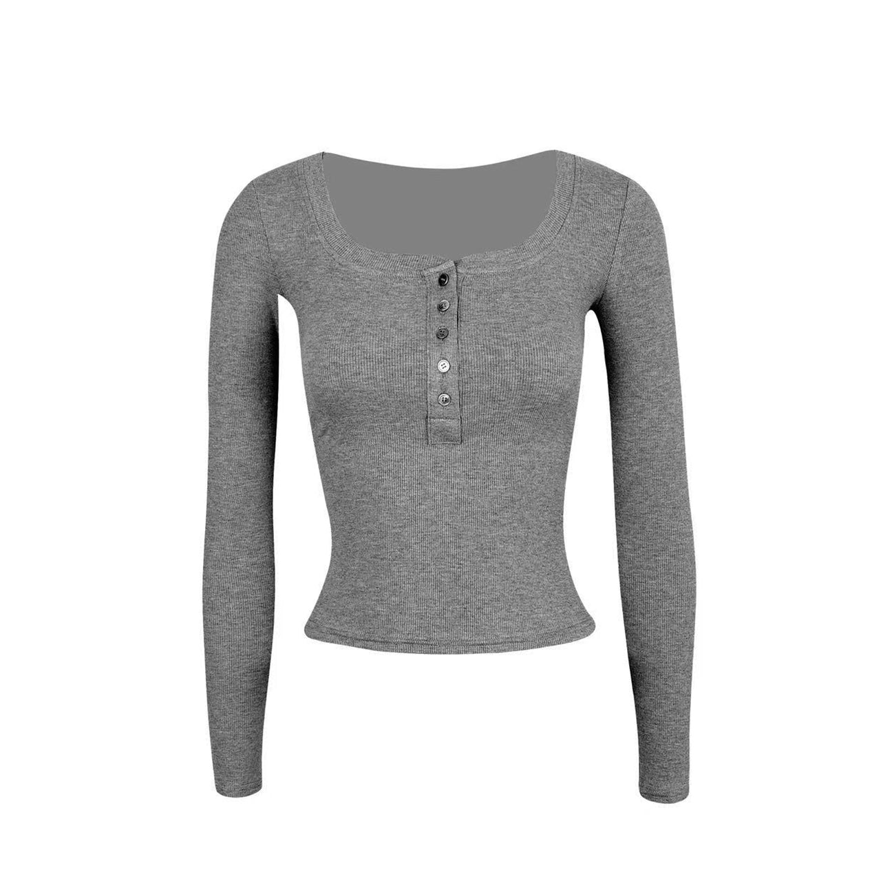 Jim Kennet Basic U-Neck Stretch Slim Henry Long Sleeves