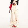 Kenvibe Fun Print Lazy Loose Drawstring Casual Straight Pants