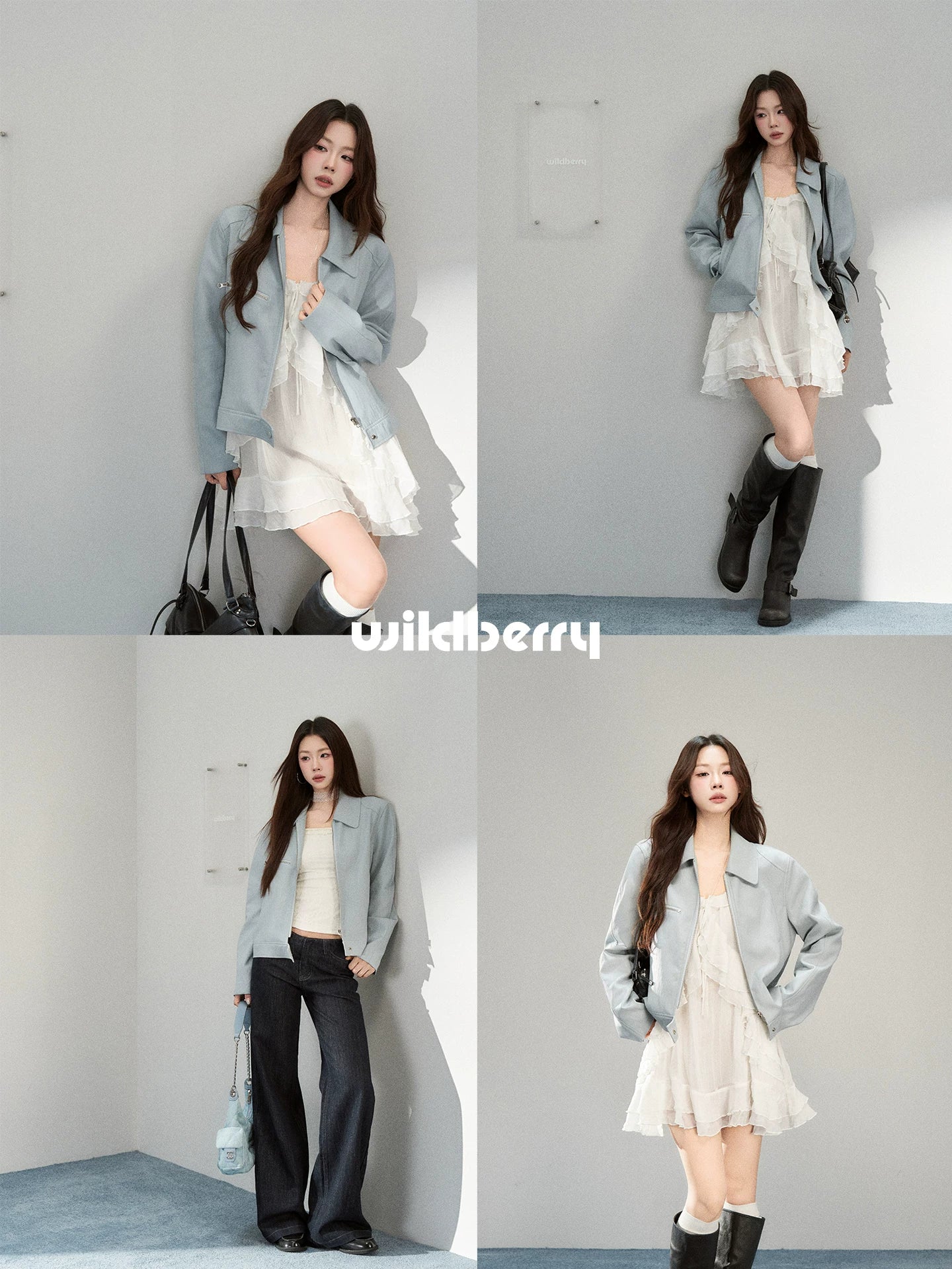 Wildberry Cropped Straight-Leg Leather Jacket