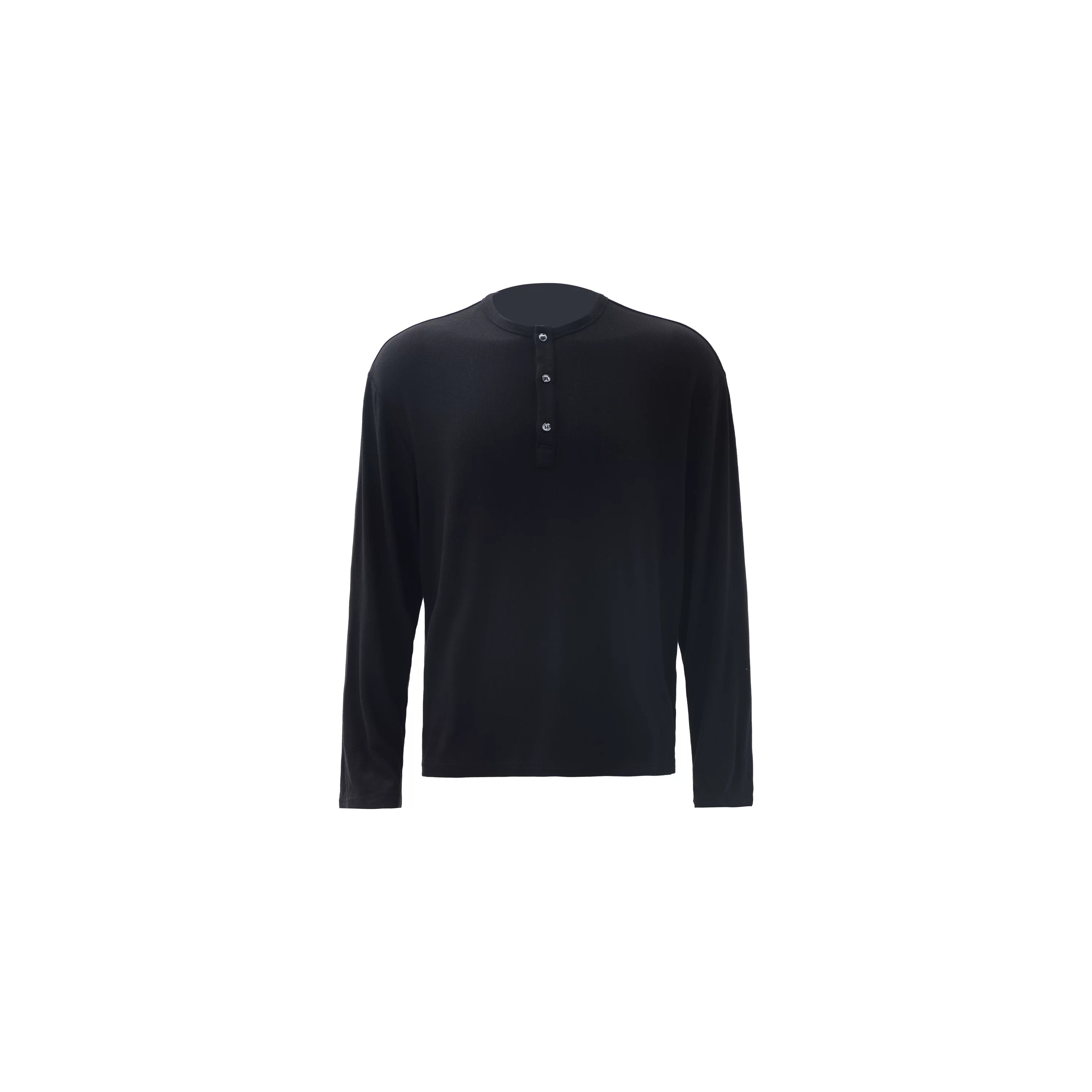 ZOZO FOREST Relaxed Button Soft Lightweight Henry Neck Long Sleeve Sweatshirt