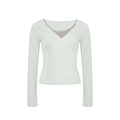 Wildberry Striped V-Neck Slim Fit Long-Sleeve Knit Tee
