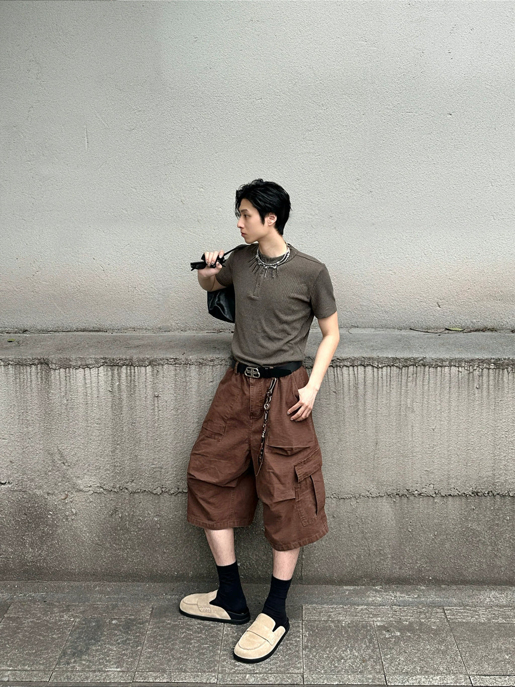 TERRAINCOGNITA Henry Collar Woolen Skin-friendly Tee