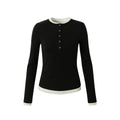 RPB BRAND Thin Henry Collar Fake Two Long Sleeve Knitted Overcoat