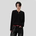Sameuoo V-Neck Front Shoulder Casual Bottom Long Sleeve