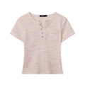 Nariele Colored Button Short Slim Fit Tee
